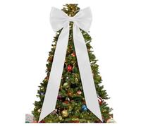 MFESFCS Nœud pour Cime D Arbre Bows Satin 75 inch Home Decor Giant Topper Bow for Wedding Birthday Living Room(White)