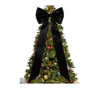 MFESFCS Nœud pour Cime D Arbre Bows Satin 75 inch Home Decor Giant Topper Bow for Wedding Birthday Living Room(Black)