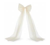 MFESFCS Nœud pour Cime D Arbre Large Bow Tie Hanging Pendant for Bow Decor DIY Outdoor Bowknot(White A)