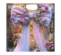 MFESFCS Nœud pour Cime D Arbre Oversized Giant Bow Decor for Wedding Birthday Party Photo Props Shop Window Decor(C Powder 1.5mX2.5m)