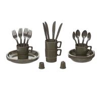 MFH Camping vaisselle en plastique, 26-pièces, kaki