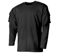 MFH Chemise à manches longues US Avec poches sur les manches Homme Armée Noir