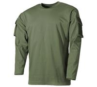 MFH Chemise à manches longues US Avec poches sur les manches Homme OD Green