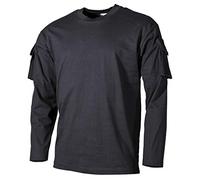 MFH Chemise à Manches Longues US avec Poches sur Les Manches - Noir Taille 3XL