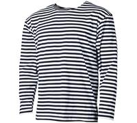 MFH Chemise Marine Manches Longues Été Rayée Bleu Blanc Matelot Pullover Jersey