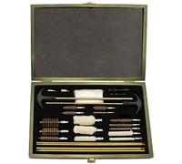 MFH Kit de nettoyage pour fusil et pistolet, multi-calibre, boîte en bois