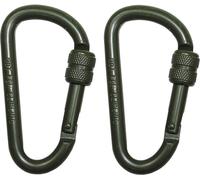 Mousqueton en aluminium Screw Lock 8 cm 2 pcs. MFH - Olive