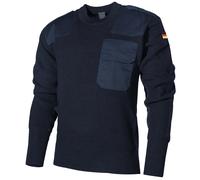 MFH Pull BW Homme Décontractée Militaire Randonnée Chaud Travail Tricoté Bleu