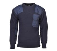 MFH Pull BW Homme Décontractée Militaire Randonnée Chaud Travail Tricoté Bleu