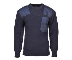 MFH Pull Commando Style Armée Allemande Laine Respirant Renforcé Bleu