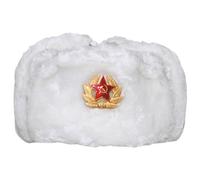 MFH Russian Winter Cap Blanc avec Insigne Taille L