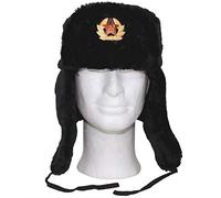 MFH Russian Winter Cap Noir avec insigne Taille L