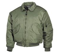 MFH Veste Bombardier Style U.S. Army De Vol Olive Chaude Coupe-Vent Classique