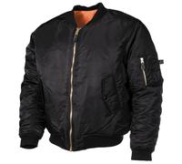 MFH Veste Bombardier Style U.S. Army MA1 Noire Coupe-Vent Militaire Chaude