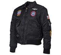 MFH, Veste de pilote pour enfant US Cwu avec logo aviateur, noir (schwarz), XXL