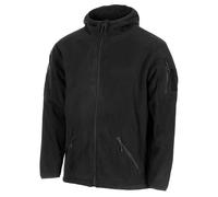 MFH veste polaire tactique armée noire thermique capuche ourlet élastiqué noir