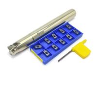 MFH03 fraise à alimentation rapide 160mm LOGU030310ER inserts C15 C16 C19 C20 C24 C25 C32 poignée en alliage trempé outils asismiques Plaquettes de Carbure CNC(C16-17 and YBG202)