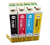 MFHgLKT Cartouche d'encre T0711 T0715 Compatible avec Stylet SX110 SX215 SX218 SX400 SX405 SX405WiFi SX410 SX415 SX510W SX515W DX7400 DX8400(4PK-BK C M Y)