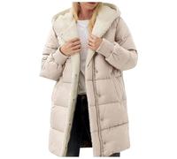 Mfhmom Doudoune Femme Hiver Réversible Parka Longue Veste Polaire Chaud | Manteau Matelassé Capuche Peluche Moumoute Blouson Zippé Coupe-Vent Doux Ample Quotidien Mode Automne Grande Taille Chic Neuf