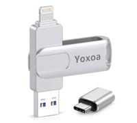 MFi Clé USB 256 Go certifiée MFi pour iPhone et iPad, clé photo haute vitesse pour stockage de mémoire externe, sauvegarde et transfert de fichiers, clé USB pour iPhone/iPad/iOS/Android/PC (espace