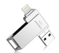 MFi Clé USB 3.0 haute vitesse 3ni1 certifiée 512 Go de stockage externe compatible avec iPhone/PC/iPad/Android/autres appareils pour photos et vidéos (512-argent)