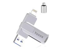 MFi Clé USB 512 Go certifiée pour iPhone et iPad, clé photo haute vitesse pour stockage de mémoire externe, sauvegarde et transfert de fichiers, clé USB pour iPhone/iPad/iOS/Android/PC (espace