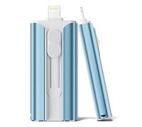 MFi - Clé USB certifiée 256 Go pour iPhone, clé USB, clé USB pour photos, vidéos, stockage externe haute vitesse pour iPhone/iPad/Android/PC (bleu clair)
