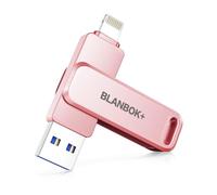 MFi - Clé USB certifiée 256 Go pour iPhone - Clé USB pour photos et vidéos - Mémoire USB haute vitesse de stockage externe pour iPhone/iPad/Android/PC (rose rose)