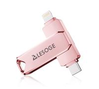 MFi - Clé USB haute vitesse certifiée 256 Go pour iPhone, clé USB haute vitesse, pour photos et vidéos, stockage externe pour iPhone/iPad/Android/PC (rose)