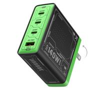 MFish Chargeur USB C 140 W, bloc de chargeur GAN à 4 ports, adaptateur de courant pliable et rapide pour MacBook Pro/Air, iPad Pro, iPhone 16 Pro, Galaxy S25/S24, couvercle de vapeur, Google