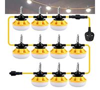 MFLABEL Qualité industrielle : guirlande lumineuse LED de 30,5 m avec crochet d'escalade, lumières de sécurité alimentées sur secteur de 100 W pour jardin, cour, garages, chantiers de construction,