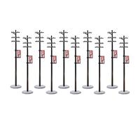 MFMEXUL 10 Pièces Train Micro Disposition Miniature Poteaux Ligne Électrique Accessoires Chemin de Fer Adapté à La Décoration de Parc Collection D, 8.1cm