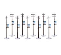 MFMEXUL 10 Pièces Train Micro Disposition Miniature Poteaux Ligne Électrique Accessoires Chemin de Fer Adapté à La Décoration de Parc Collection D, 7.2cm