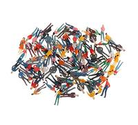MFMEXUL 100 Pièces Miniature Modèles Personnes Figurines Peintes Plastique Postures Mixtes Décor Accessoires Convient pour Maquette Ferroviaire Je, 1:50