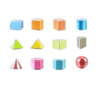 MFMEXUL 12 Blocs Géométriques 3D, Formes Solides, Objets de Manipulation Visuelle à Visée éducative, Adaptés Aux Enfants