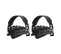 MFMEXUL 2 Pièces Pédales Vélo d'exercice Antidérapantes avec Sangle Réglable Plateforme Roulement Lisse Accessoire Adapté pour Fitness Entraînement à Domicile, Court 9/16