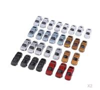 MFMEXUL 30 Voitures Miniatures Peintes à L'échelle Z, Accessoires de Modélisme Ferroviaire, Design Routier, Décoratif, Convient pour, 60 pièces