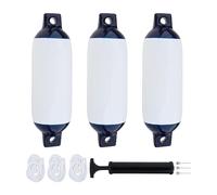 MFMEXUL 4 Pièces Défenses Bateaux Gonflables Pare-battages Marins Bumpers Dotés de Cordes et Œillets pour Protection de Coque en Navigation sur Yachts Canoës, 3Set Bateau Fender