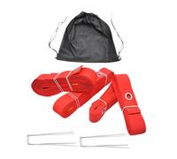 MFMEXUL 4 Pièces Lignes de Volleyball Plage Lignes de Délimitation Court Accessoires Marqueurs Polyester Portable Convient aux Sports Extérieurs Fête sur Le, Rouge