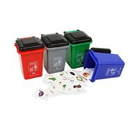 MFMEXUL 4 Pièces Poubelle Jouet Tri Déchets Enfant Puzzle Cartes Véhicule Mini Jeu Coordination Main-œil Convient pour Développement Maternelle Distraction Ma, PETIT