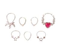 MFMEXUL 7 Pièces Collier Miniature Poupée Figurine Accessoire Action Décoratif En PP Convient pour Collection D'Enfants Jeu de Rôle Création DIY Décoration Ma, Rose