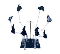 MFMEXUL Action Figure Stand Support Présentoir de Figurine Modèle Base avec Effet Pierre Structure en PP Adaptée pour Collection de Personnages Exposition, Noir