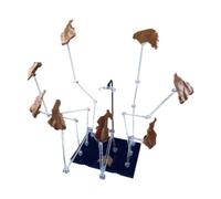 MFMEXUL Action Figure Stand Support Présentoir de Figurine Modèle Base avec Effet Pierre Structure en PP Adaptée pour Collection de Personnages Exposition, Jaune
