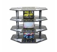 MFMEXUL Architectural Maquette Parking Octogonal Garage Miniature Multi Plateaux Modèle de Scène 1 64 Marquages et Panneaux Style Métropolitain PVC USB Adapté, Parking À Plusieurs Étages MO922007