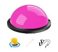 MFMEXUL Ball Demi Sphère de Fitness Ballon d'Équilibre Dôme d'Entraînement Planche de Stabilité Structure Résistante en PVC et pour Gainage Équilibre, Rose, Rose Vif