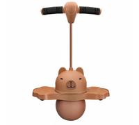 MFMEXUL Balle Sauteuse Enfant Jouet Pogo d'Entraînement avec Poignée de Préhension et Balle Élastique en PVC pour Pratique de Coordination Balance et, Capybara sans Lumières