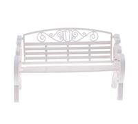 MFMEXUL Banc de Jardin pour Maison de Poupée Meuble Miniature Accessoire Décoration en Plastique Moderne Adapté pour Exposition Collection Décoration mais, Blanc, 22 x 8,8 x 14 cm