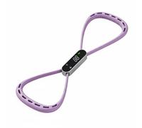 MFMEXUL Bande d'exercice en Silicone Compteur Numérique LED Élastique Double Cercle Haute Résistance Poignées Légères Antidérapantes Conception Portable, Violet