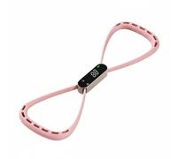 MFMEXUL Bande d'exercice en Silicone Compteur Numérique LED Élastique Double Cercle Haute Résistance Poignées Légères Antidérapantes Conception Portable, Rose
