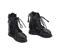 MFMEXUL Bottes pour Figurines d'action Chaussures de Collection Bottines pour Poupée et Vêtements à L'Échelle 1/6 en Adapté pour Personnages Féminins E, Noir